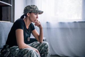 Military Girl Thinking