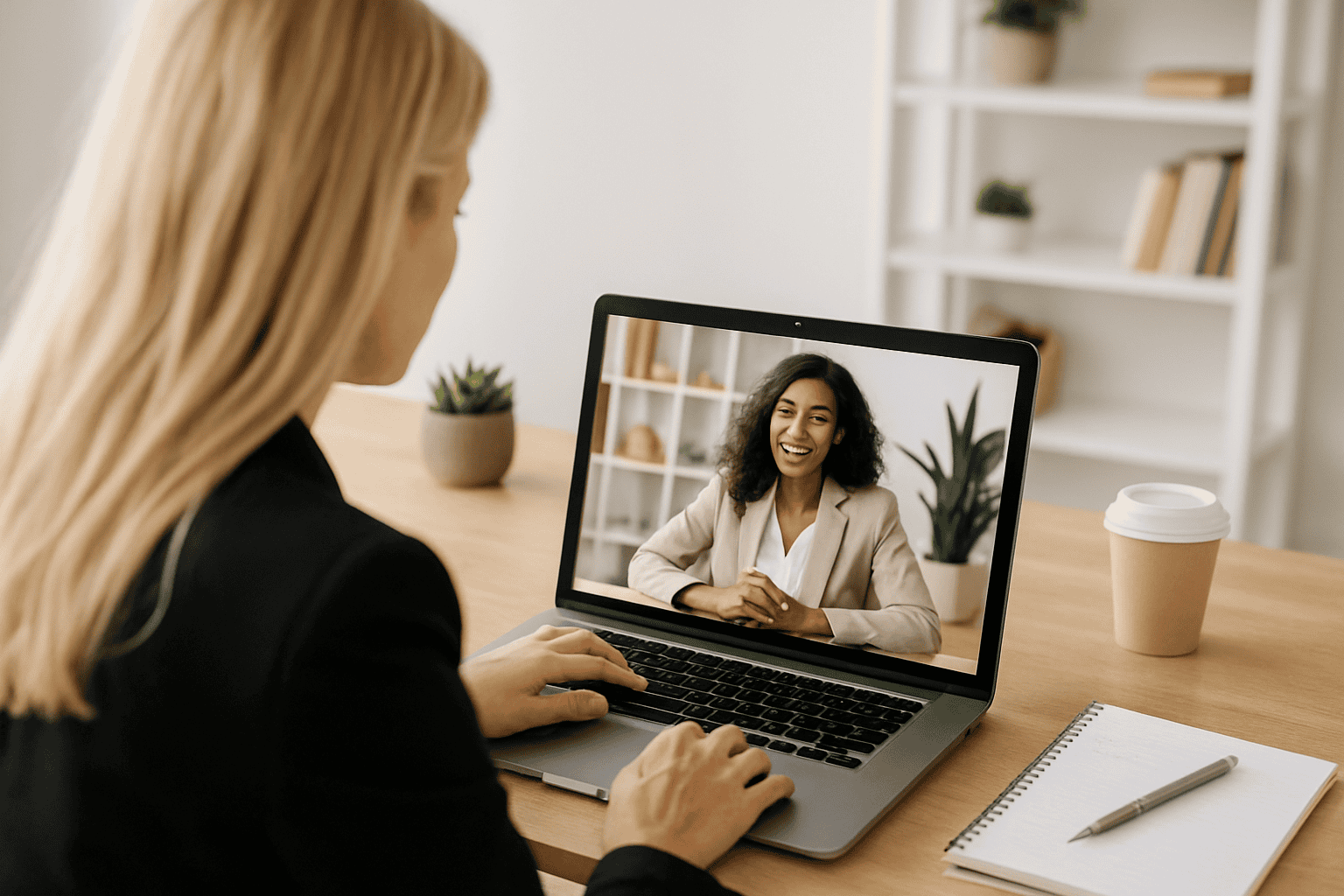 Blond women meeting with her Business Coach Online