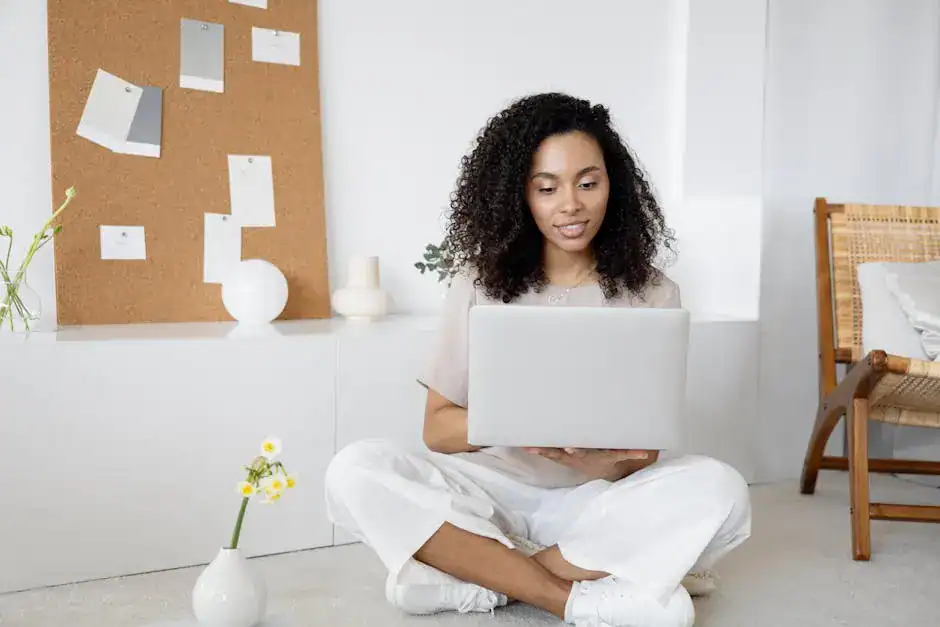 Woman on the computer in her office