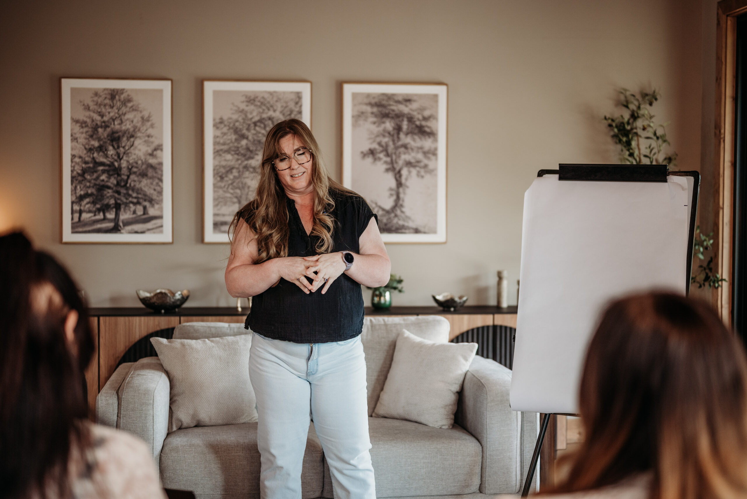 Lisa Benson leading a live lead-generation and business strategy workshop